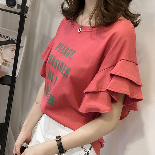 Modern női póló sárga és rózsaszín felirattal