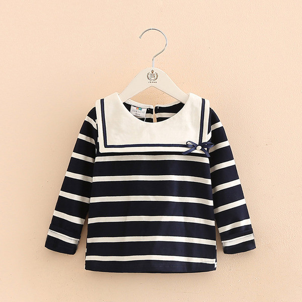 Elegáns gyerekblúz lányoknak szalaggal és O-nyakkal