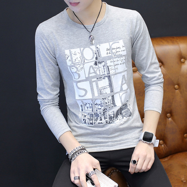 Friss férfi blúz, hosszú ujjal, feliratokkal, négy színben