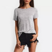 Lezser női póló nyitott háttal, szürke színben