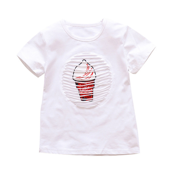 Μοντέρνα παιδική κοντομάνικη μπλούζα και εφαρμογή για κορίτσια