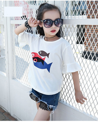 Modern gyerek blúz lányoknak rátéttel, három színben