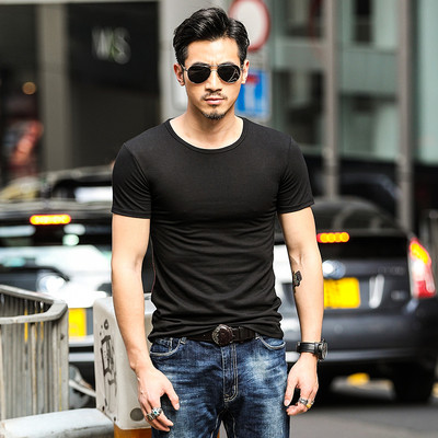 Modern férfi póló rövid ujjal - egyszerű modell több színben