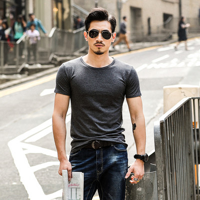 Modern férfi póló rövid ujjal - egyszerű modell több színben