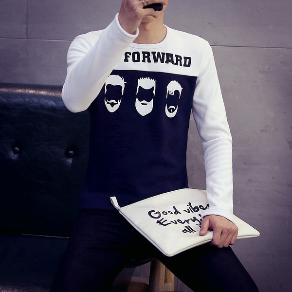 Feliratos és rátétes férfi blúz, két színben