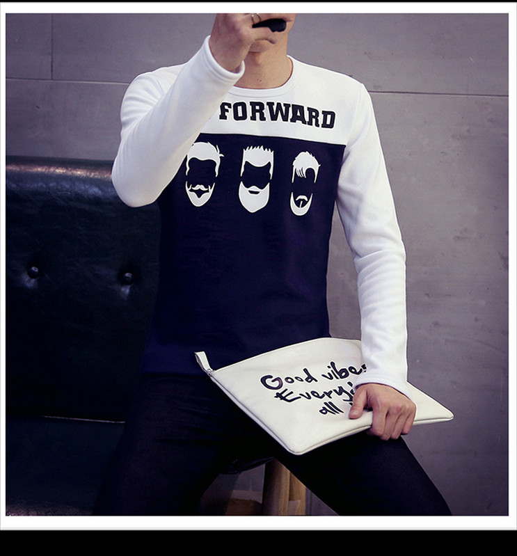 Feliratos és rátétes férfi blúz, két színben