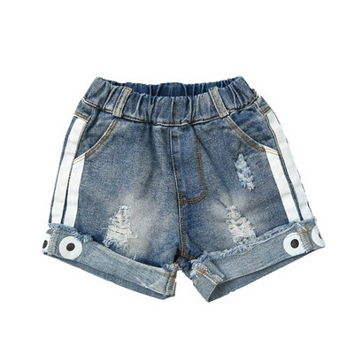 Modern gyerek farmer rövidnadrág oldalsó szegéllyel