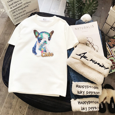 HIT Aktuális női póló flitter elemekkel több színben