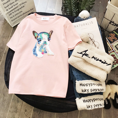 HIT Aktuális női póló flitter elemekkel több színben