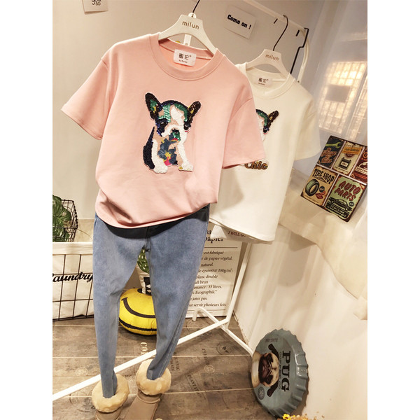 HIT Aktuális női póló flitter elemekkel több színben