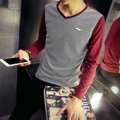 Modern férfi blúz V-nyakkal, két színben