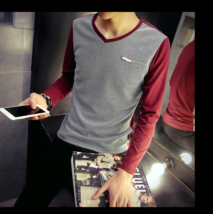 Modern férfi blúz V-nyakkal, két színben