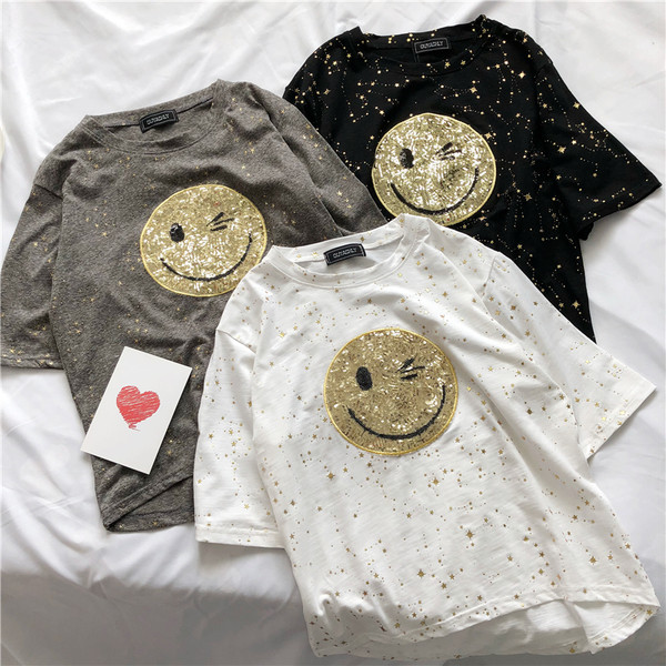 Új modellű női póló flitterekkel több színben