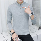 Férfi blúz hosszú ujjal és gombokkal, négy színben