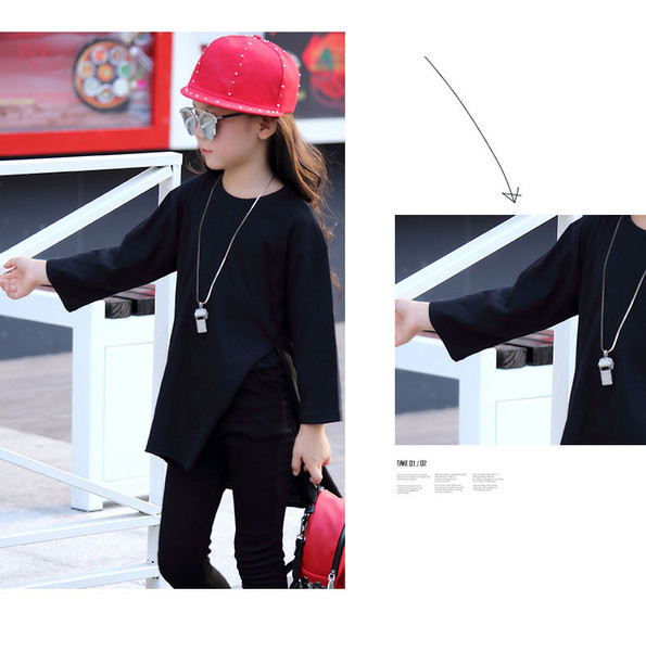 Gyerek blúz lányoknak fehér és fekete színben