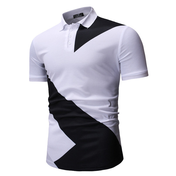 Modern férfi póló rövid ujjú fehér és fekete színben