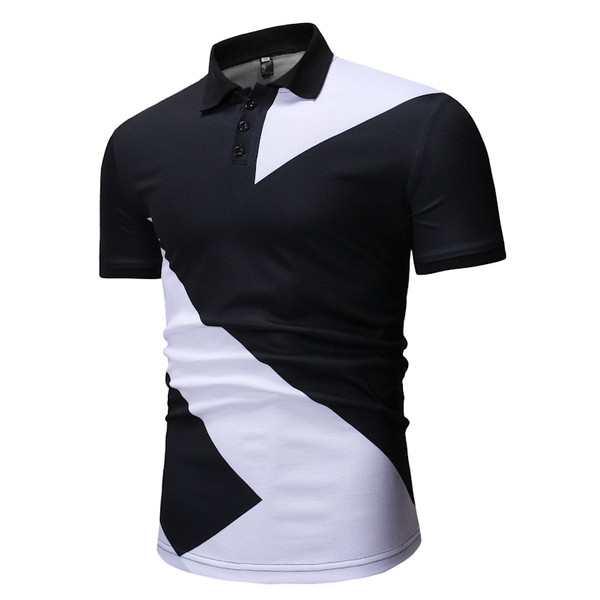 Modern férfi póló rövid ujjú fehér és fekete színben