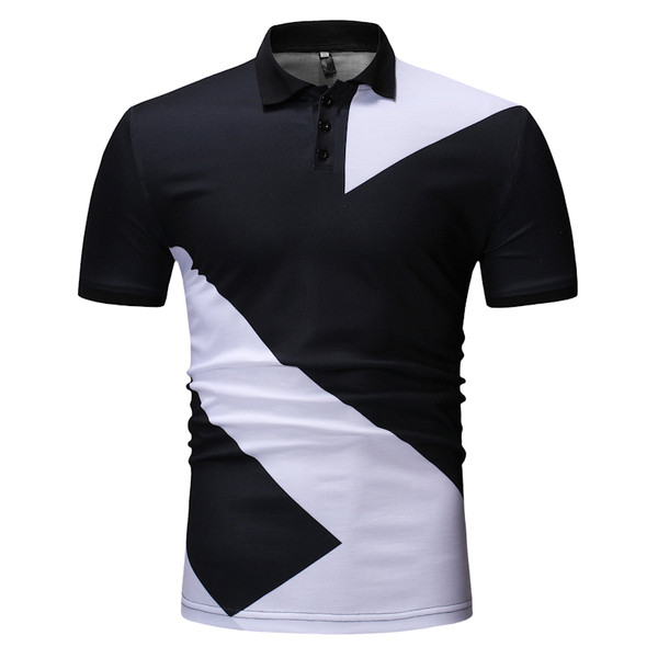 Modern férfi póló rövid ujjú fehér és fekete színben