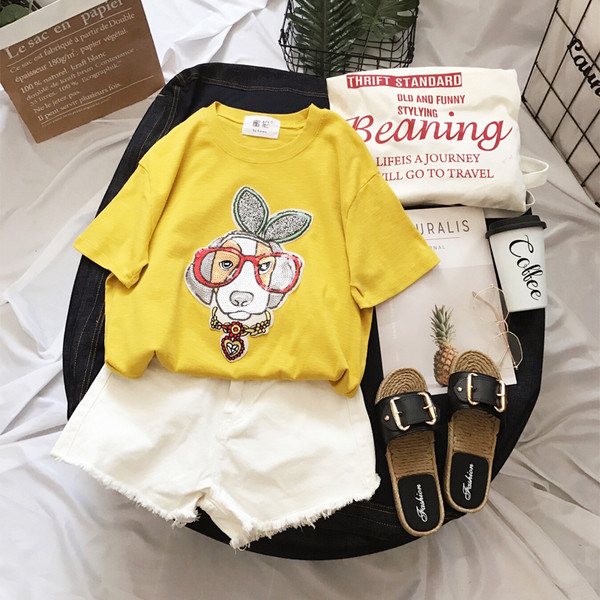 Modern női póló színes rátéttel, fényes hatással több színben