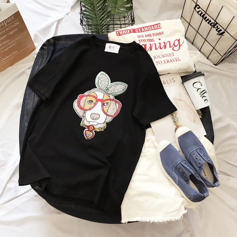 Modern női póló színes rátéttel, fényes hatással több színben