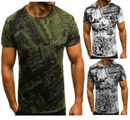 Rövid ujjú, O-nyakú férfi póló