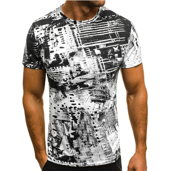 Rövid ujjú, O-nyakú férfi póló