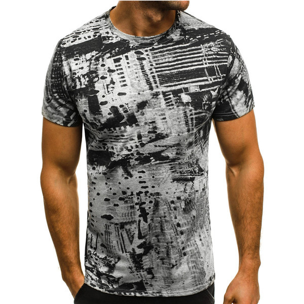 Rövid ujjú, O-nyakú férfi póló