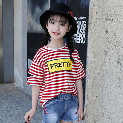 Alkalmi gyerek blúz lányoknak rövid ujjal és mintával