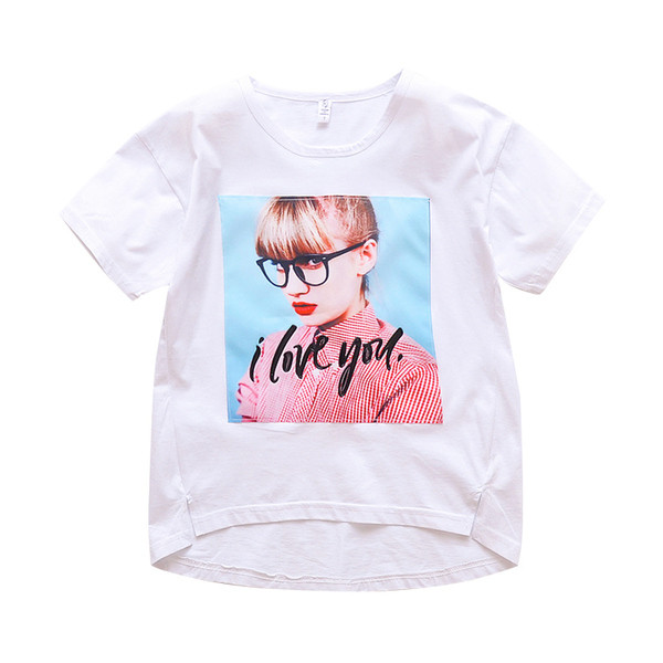 Rózsaszín és sárga alkalmi gyerekblúz lányoknak, mintával