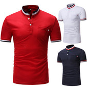 Stílusos férfi póló O-nyakkal, három színben