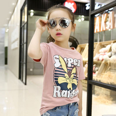 Gyerek blúz lányoknak rövid ujjú és mintával