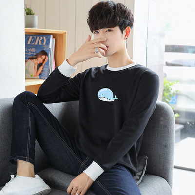 Bluză casual pentru bărbați cu aplicație în negru, alb și gri