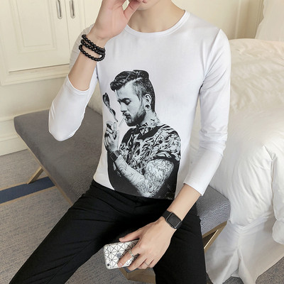 Modern férfi blúz szürke, fekete és fehér rátéttel