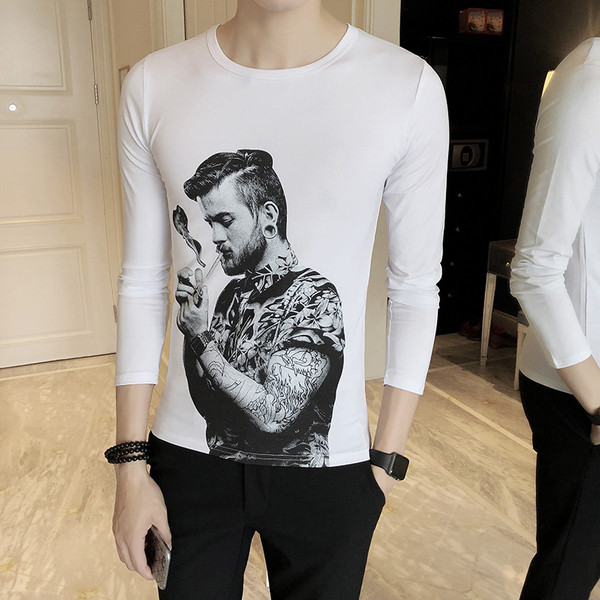 Modern férfi blúz szürke, fekete és fehér rátéttel