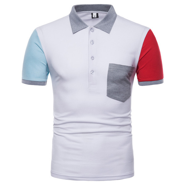 Férfi póló zsebbel és gallérral, három színben