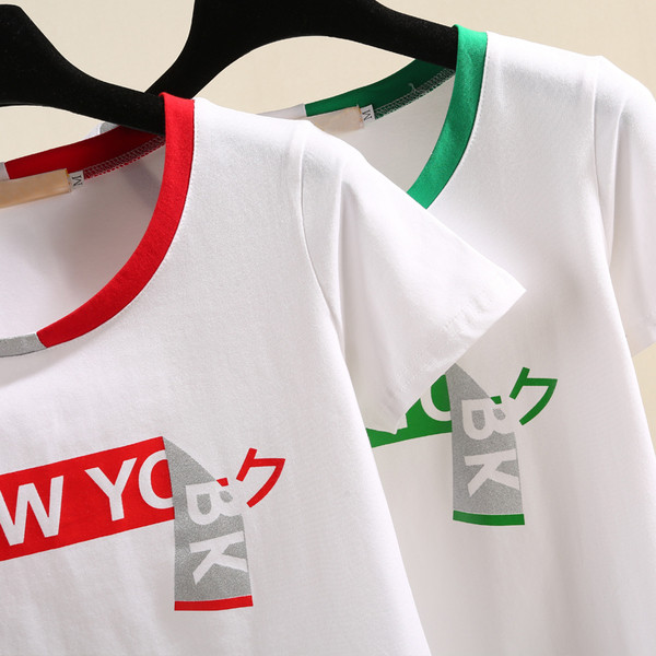 Lezser női póló két színben felirattal