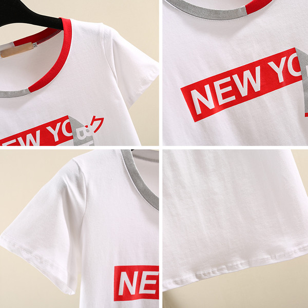 Lezser női póló két színben felirattal