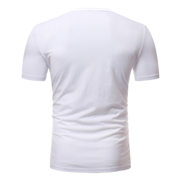 Tricou barbatesc cu maneca scurta de culoare alba si aplicatie