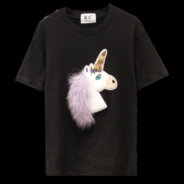 Új modell női póló 3D elemmel fekete-fehérben