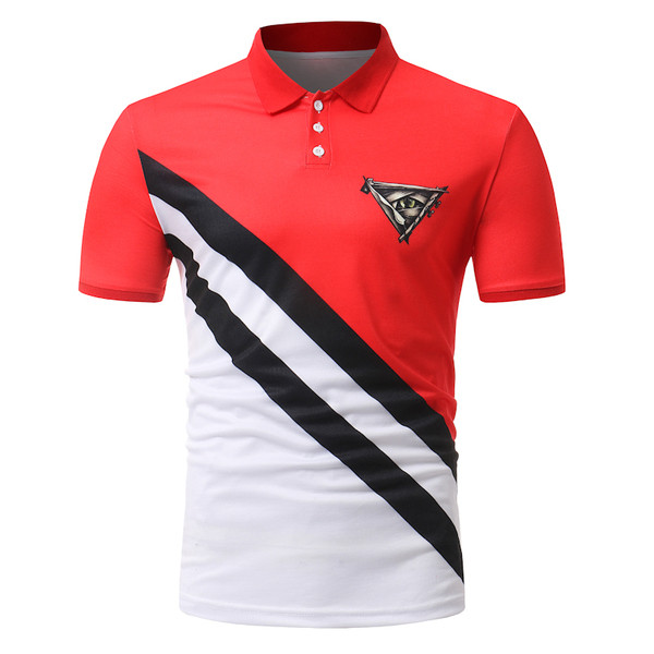 Elegáns férfi póló rövid ujjal és gallérral, két színben