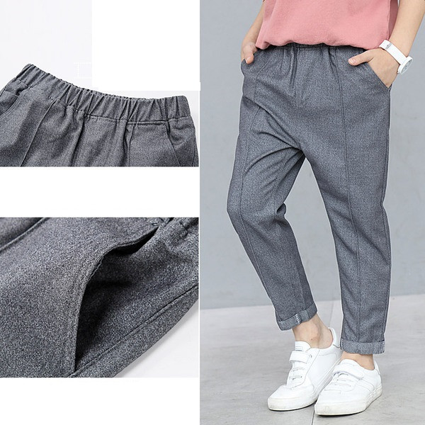 Elegáns gyereknadrág szürke színben