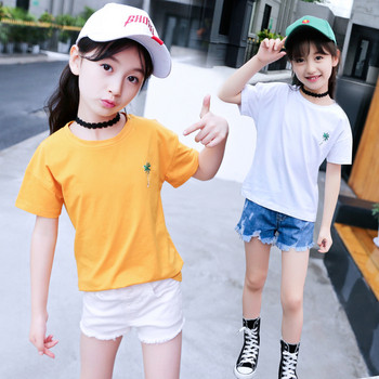Ежедневна детска блуза в два цвята с щампа за момичета