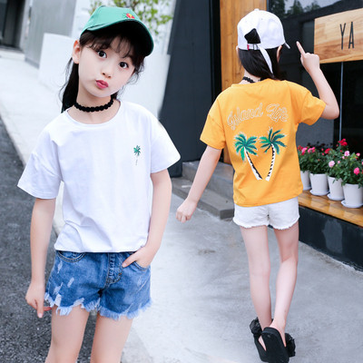 Ежедневна детска блуза в два цвята с щампа за момичета