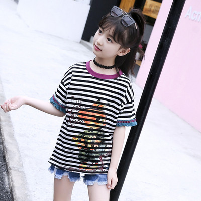 Bluza casual pentru copii in doua culori cu aplicatie pentru fete