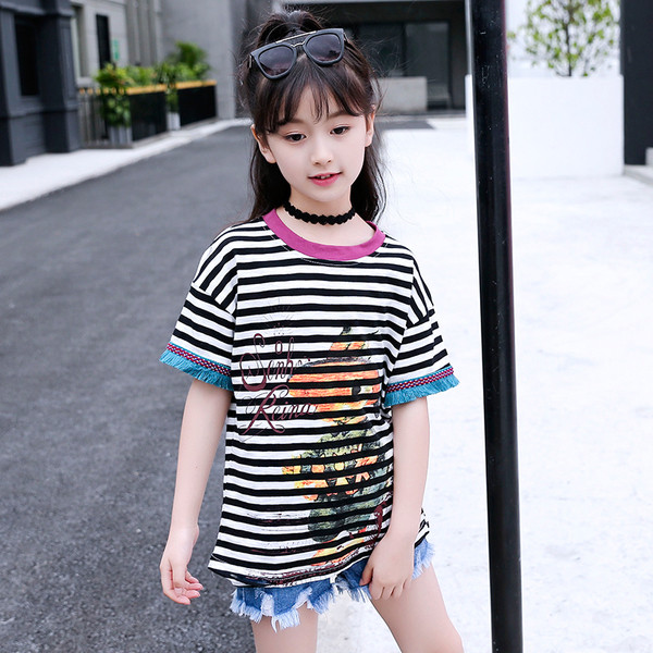 Bluza casual pentru copii in doua culori cu aplicatie pentru fete