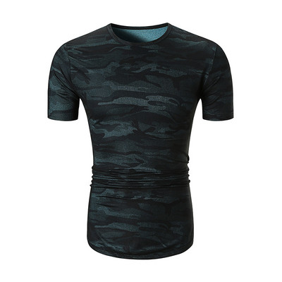 Ανδρικό μπλουζάκι με καμουφλάζ τύπωμα σε τρία χρώματα