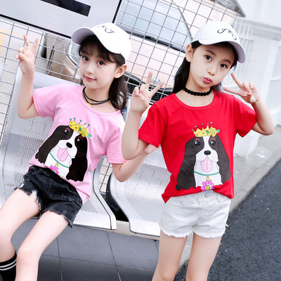 Детска модерна блуза с апликация в два цвята за момичета