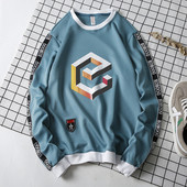 Bluză bărbătească cu aplicație și guler în formă de O în patru culori