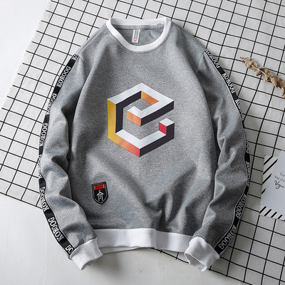 Bluză bărbătească cu aplicație și guler în formă de O în patru culori