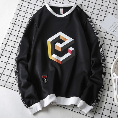 Bluză bărbătească cu aplicație și guler în formă de O în patru culori